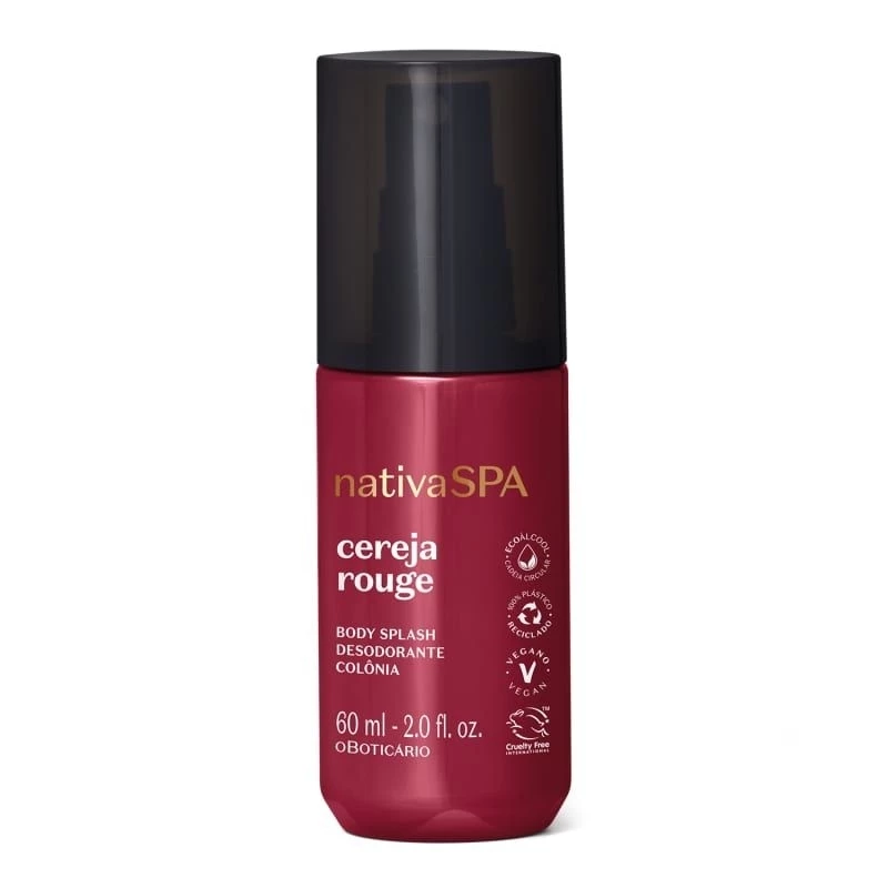 O Mini Body Splash Desodorante Colônia Nativa Spa Cereja Rouge 60ml