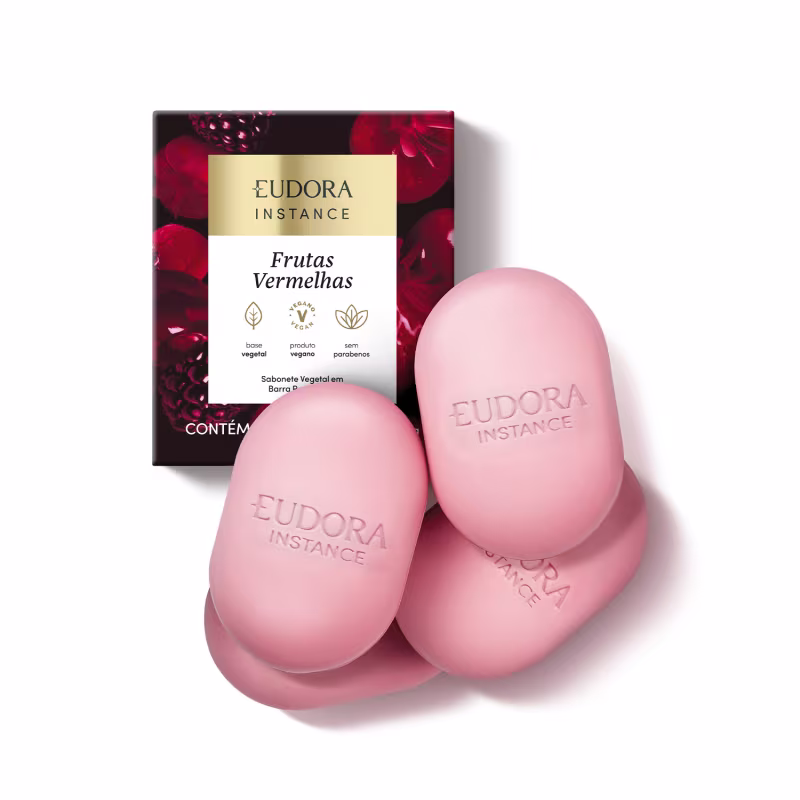 Sabonete Vegetal em Barra Perfumado Instance Frutas Vermelhas 4x80g 2