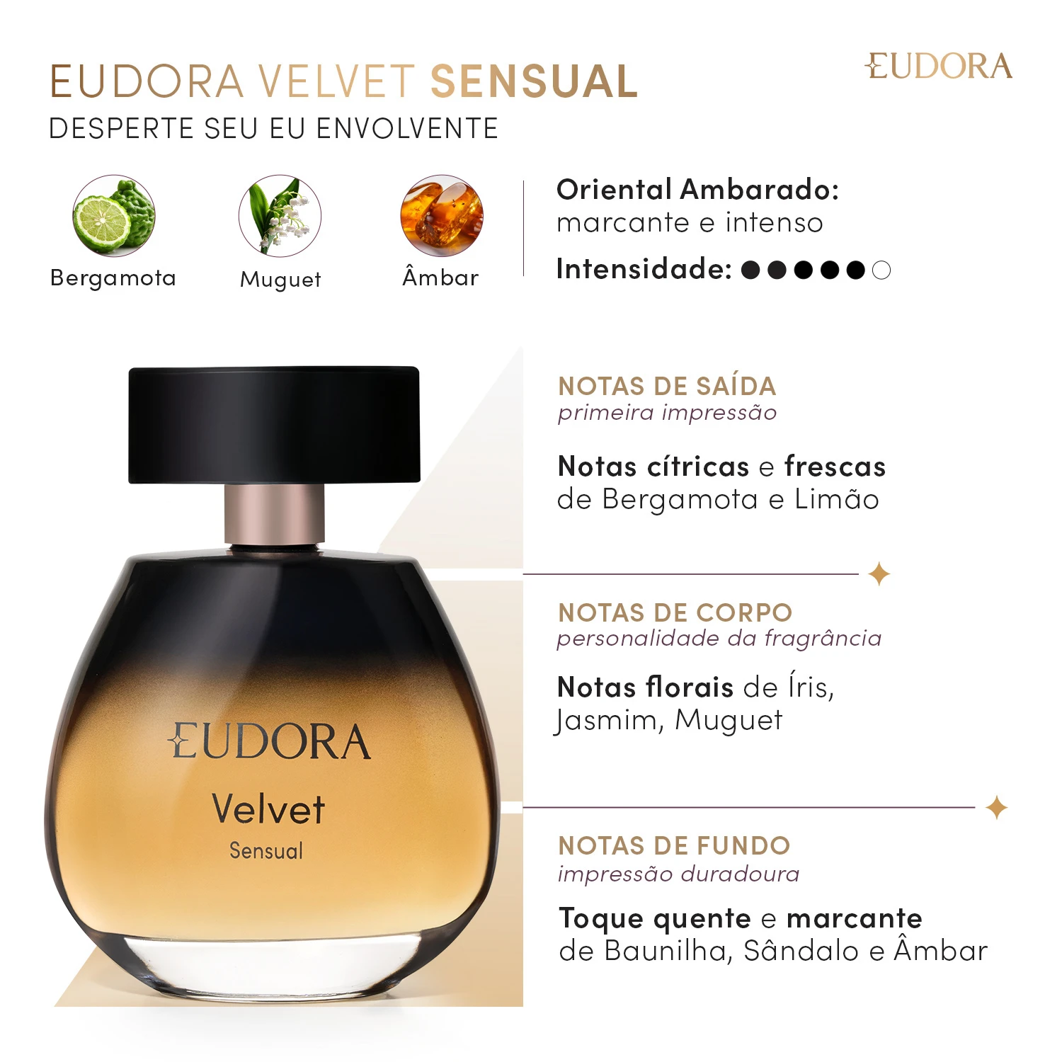 Eudora Velvet Sensual Desodorante Colônia 100Ml 2