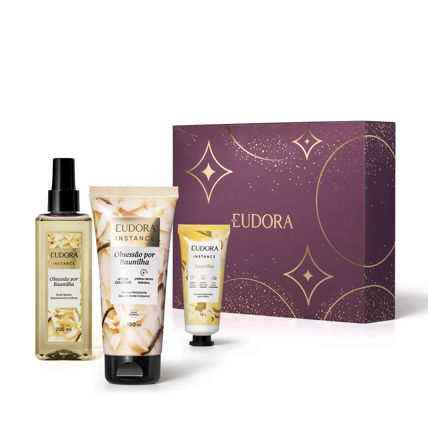 Kit Presente Eudora Instance Baunilha Amor (3 Itens)