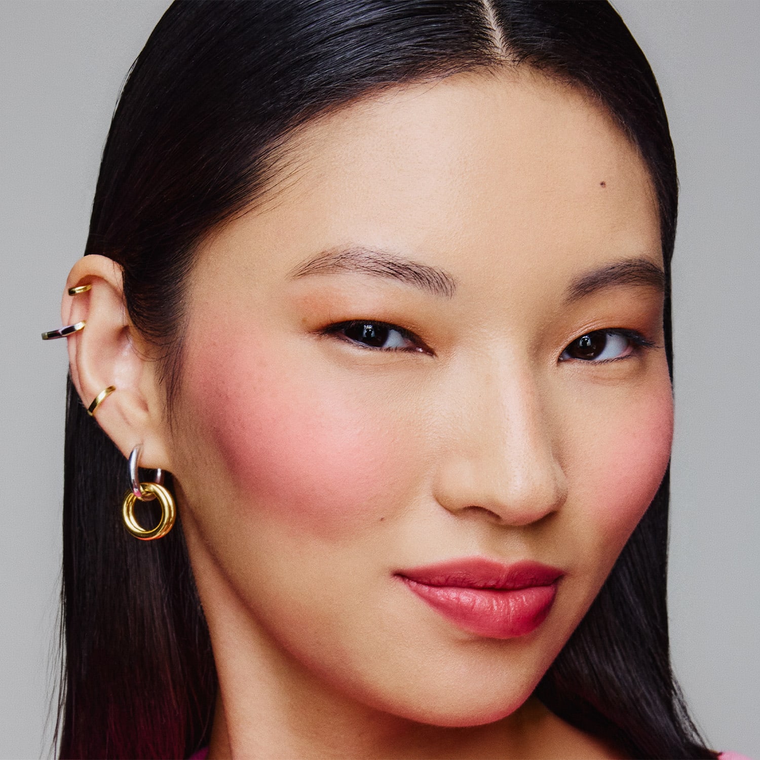 Batom E Blush Multifuncional Roxo Amora Fuji Mochi Blur 3,5G 3