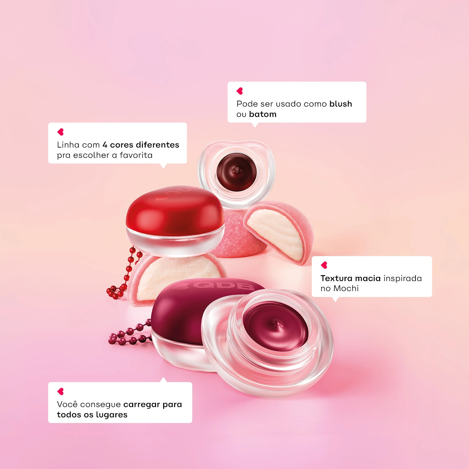 Batom E Blush Multifuncional Vermelho Goji Berry Mochi Blur 3,5G 2