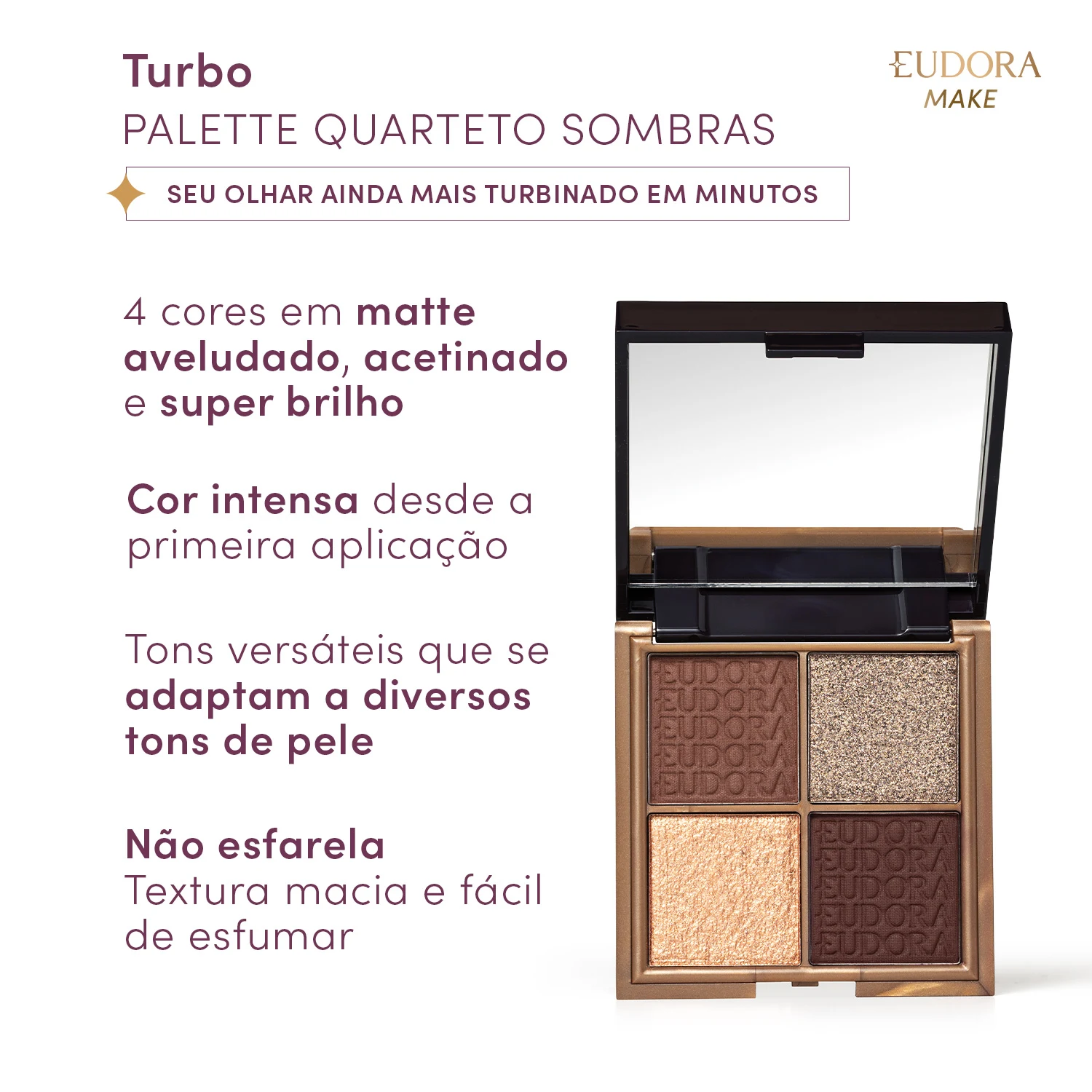 Paleta De Sombras Quarteto Turbo Eudora Make 8G 2