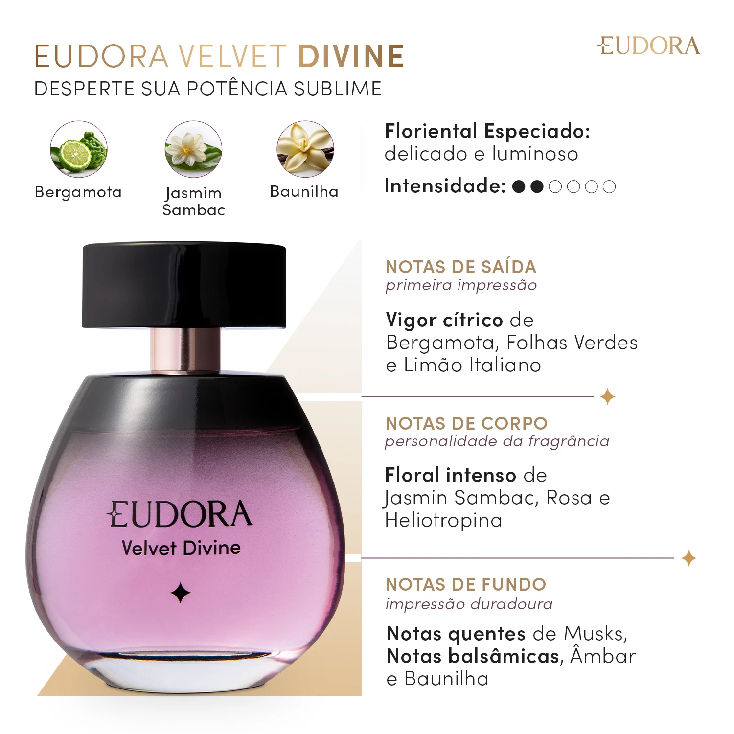Eudora Velvet Divine Desodorante Colônia 100Ml 2