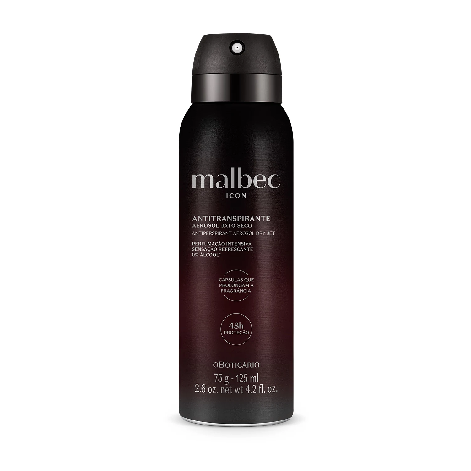 Antitranspirante Aerossol Jato Seco Malbec Icon 75G/125Ml