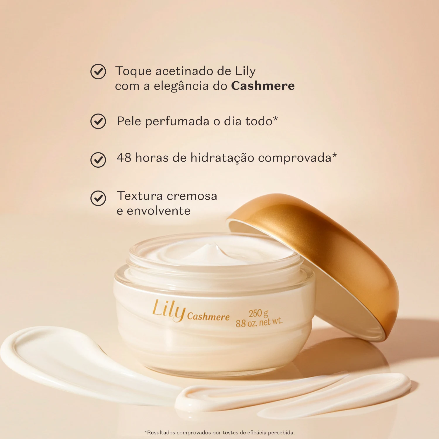 Creme Acetinado Hidratante Desodorante Corporal Lily Cashmere 250G 2